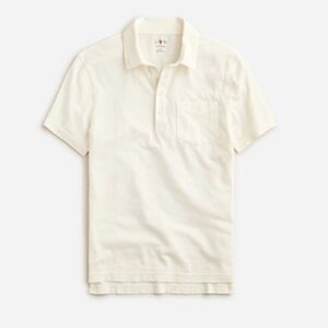 J Crew Garment dyed polo made with 100% slub cotton yarns in cream - nwt- Med